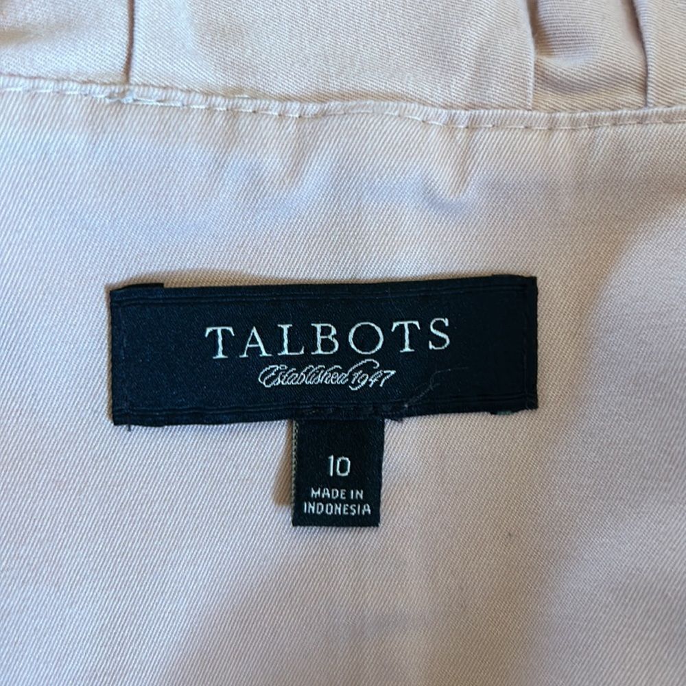 Talbots pale pink ruffle collar long sleeve cotton short jacket Size 10 - Picture 8 of 8